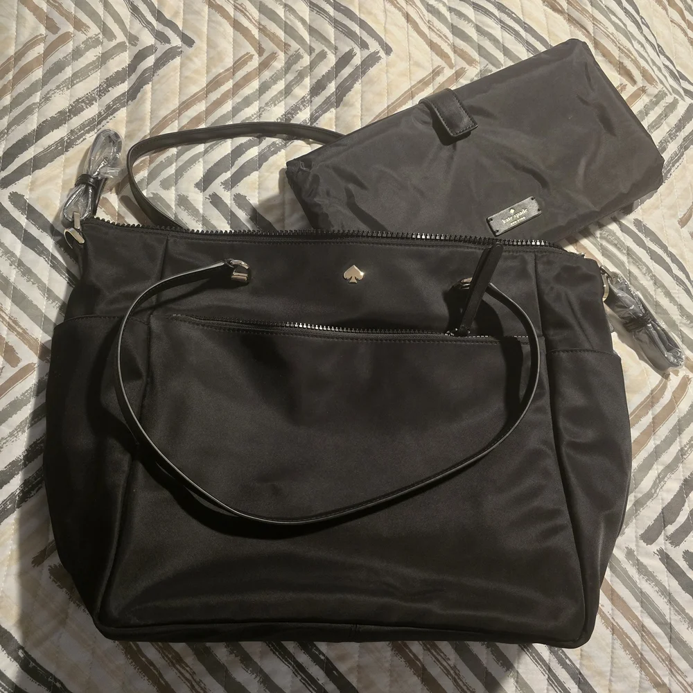 kate spade Black Nylon Tote with Matching Pouch